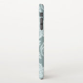 Rococo Damask Art I Duck Egg Blue+Teal iPhoneケース (左側)