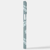 Rococo Damask Art I Duck Egg Blue+Teal iPhoneケース (右側面)