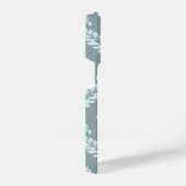 Rococo Damask Art I Duck Egg Blue+Teal iPhoneケース (右側面)