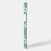 Rococo Damask Art I Duck Egg Blue+Teal iPhoneケース (右側面)