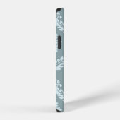 Rococo Damask Art I Duck Egg Blue+Teal iPhoneケース (右側面)