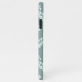 Rococo Damask Art I Duck Egg Blue+Teal iPhoneケース (右側)