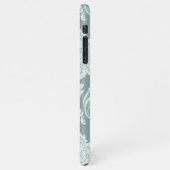 Rococo Damask Art I Duck Egg Blue+Teal iPhoneケース (左側)