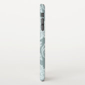 Rococo Damask Art I Duck Egg Blue+Teal iPhoneケース (左側)