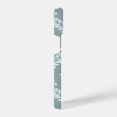 Rococo Damask Art I Duck Egg Blue+Teal iPhoneケース (右側面)