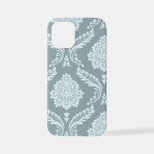 Rococo Damask Art I Duck Egg Blue+Teal iPhoneケース (裏面)