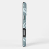 Rococo Damask Art I Duck Egg Blue+Teal iPhoneケース (右側面)