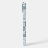 Rococo Damask Art I Duck Egg Blue+Teal iPhoneケース (左側面)