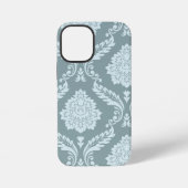Rococo Damask Art I Duck Egg Blue+Teal iPhoneケース (裏面)