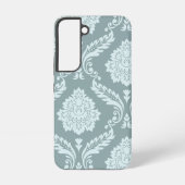 Rococo Damask Art I Duck Egg Blue+Teal Samsung Galaxyケース (裏面)