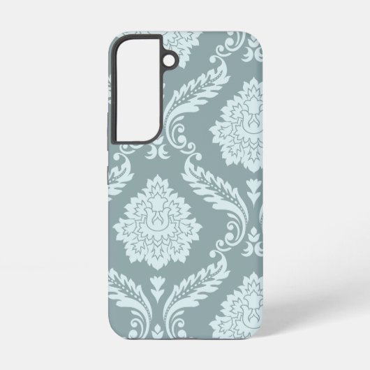 Rococo Damask Art I Duck Egg Blue+Teal Samsung Galaxyケース (裏面)