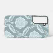 Rococo Damask Art I Duck Egg Blue+Teal Samsung Galaxyケース (裏面横)