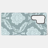 Rococo Damask Art I Duck Egg Blue+Teal Samsung Galaxyケース (裏面横)