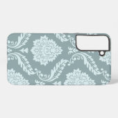 Rococo Damask Art I Duck Egg Blue+Teal Samsung Galaxyケース (裏面横)