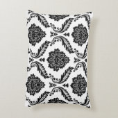 Rococo Damask Big Pattern Black on White アクセントクッション (裏面(縦))