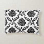 Rococo Damask Big Pattern Black on White アクセントクッション (裏面)