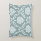 Rococo Damask Big Pattern Duck Egg Blue+Teal アクセントクッション (正面(垂直))