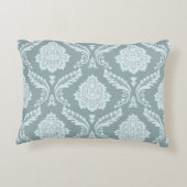 Rococo Damask Big Pattern Duck Egg Blue+Teal アクセントクッション (裏面)