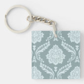 Rococo Damask Big Pattern Duck Egg Blue+Teal キーホルダー (正面)