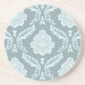 Rococo Damask Big Pattern Duck Egg Blue+Teal コースター (正面)