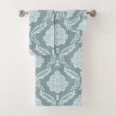 Rococo Damask Big Pattern Duck Egg Blue+Teal バスタオルセット (インサイチュ)