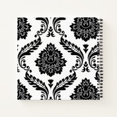 Rococo Damask Lg Off-Set Pattern Black on White ノートブック (裏面)