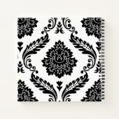 Rococo Damask Lg Pattern Black on White ノートブック (裏面)