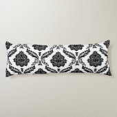 Rococo Damask Lg Pattern Black on White ボディピロー (裏面)