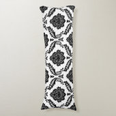 Rococo Damask Lg Pattern Black on White ボディピロー (正面縦)