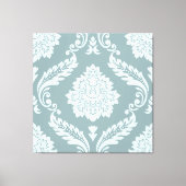 Rococo Damask Lg Pattern Duck Egg Blue+Teal キャンバスプリント (正面)