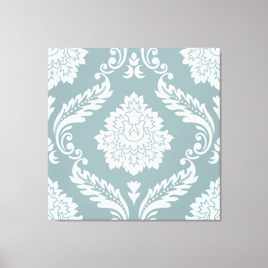 Rococo Damask Lg Pattern Duck Egg Blue+Teal キャンバスプリント (正面)