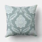 Rococo Damask Lg Pattern Duck Egg Blue+Teal クッション (裏面)