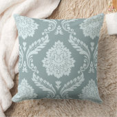 Rococo Damask Lg Pattern Duck Egg Blue+Teal クッション (ブランケット)