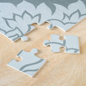 Rococo Damask Lg Pattern Duck Egg Blue+Teal ジグソーパズル (側面)