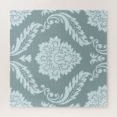Rococo Damask Lg Pattern Duck Egg Blue+Teal ジグソーパズル (横)