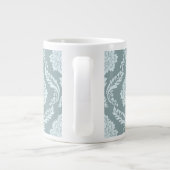 Rococo Damask Lg Pattern Duck Egg Blue+Teal ジャンボコーヒーマグカップ (裏面)