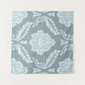 Rococo Damask Lg Pattern Duck Egg Blue+Teal タペストリー (正面(横))