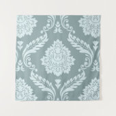 Rococo Damask Lg Pattern Duck Egg Blue+Teal タペストリー (正面)