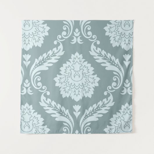 Rococo Damask Lg Pattern Duck Egg Blue+Teal タペストリー (正面)