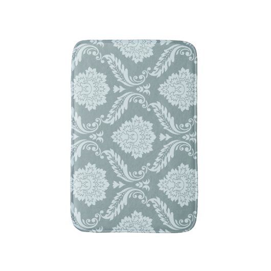 Rococo Damask Lg Pattern Duck Egg Blue+Teal バスマット (正面縦)