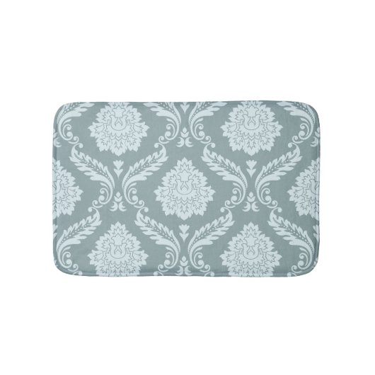 Rococo Damask Lg Pattern Duck Egg Blue+Teal バスマット (正面)