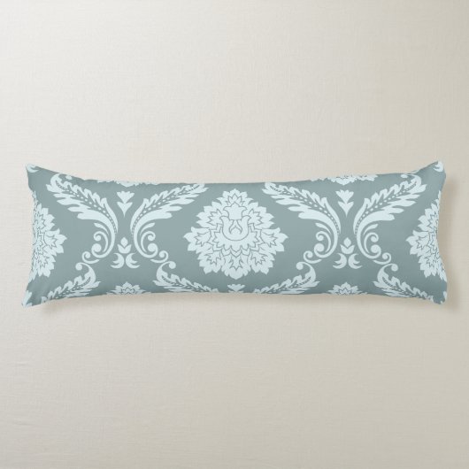 Rococo Damask Lg Pattern Duck Egg Blue+Teal ボディピロー (正面)