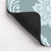 Rococo Damask Lg Pattern Duck Egg Blue+Teal マウスパッド (コーナー)