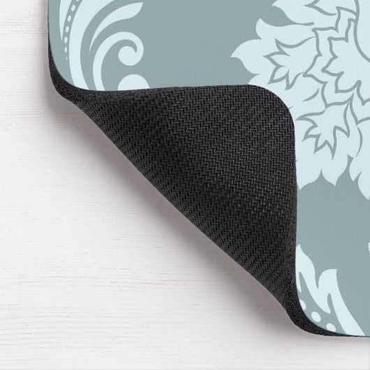 Rococo Damask Lg Pattern Duck Egg Blue+Teal マウスパッド (コーナー)