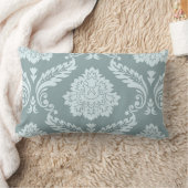 Rococo Damask Lg Pattern Duck Egg Blue+Teal ランバークッション (ブランケット)