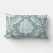 Rococo Damask Lg Pattern Duck Egg Blue+Teal ランバークッション (正面)