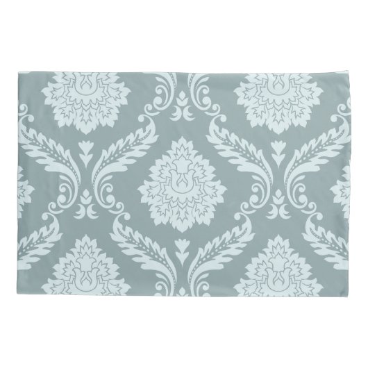 Rococo Damask Lg Pattern Duck Egg Blue+Teal 枕カバー (裏面)