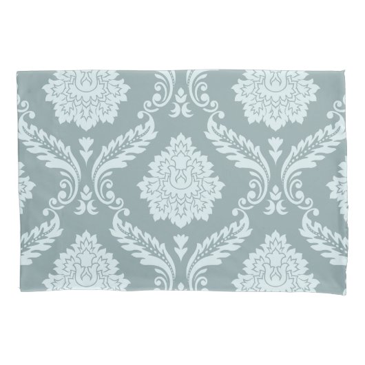 Rococo Damask Lg Pattern Duck Egg Blue+Teal 枕カバー (正面)