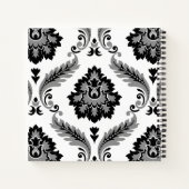 Rococo Damask Lg Pattern Grey Black White ノートブック (裏面)
