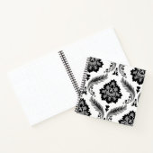 Rococo Damask Lg Pattern Grey Black White ノートブック (内部)
